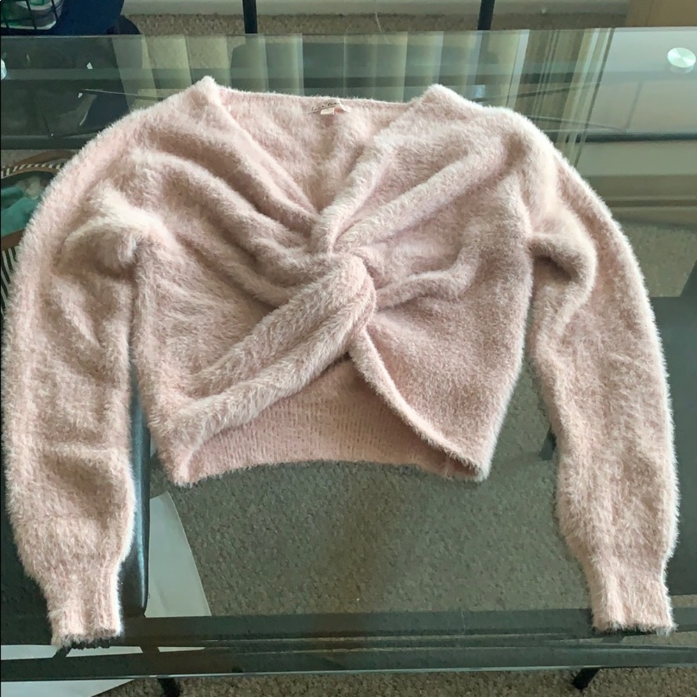 Fuzzy cropped sweater from Ooh La Luxe boutique